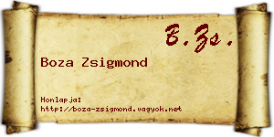Boza Zsigmond névjegykártya